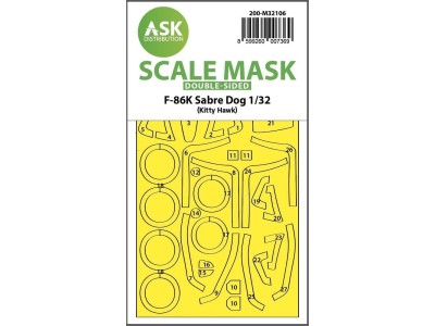 F-86K Sabre Dog double-sided express fit mask for Kitty Hawk 