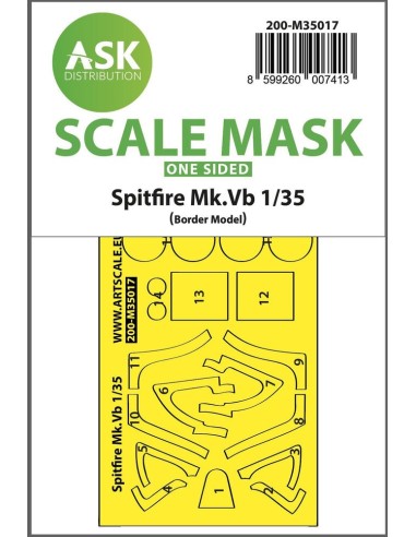 Spitfire Mk.Vb one-sided express fit painting mask for Border Model 