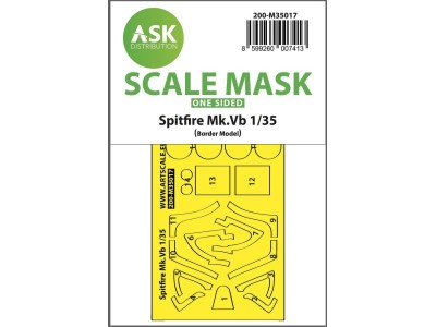 Spitfire Mk.Vb one-sided express fit painting mask for Border Model 