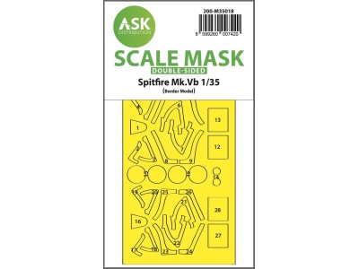 Spitfire Mk.Vb double-sided express fit painting mask for Border Model 