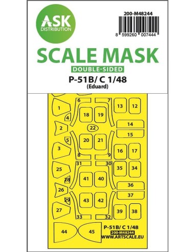 P-51B/C Mustang double-sided express fit mask for Eduard 