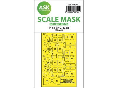 P-51B/C Mustang double-sided express fit mask for Eduard 