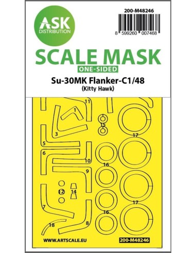 Su-30MK Flanker-C one-sided express fit mask for Kitty Hawk 