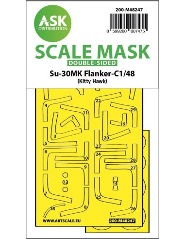Su-30MK Flanker-C double-sided express fit mask for Kitty Hawk 