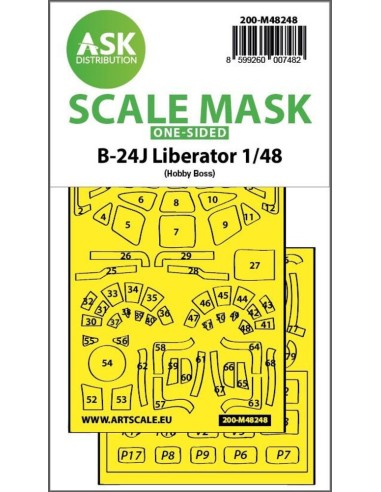 B-24J Liberator one-sided express fit mask for Hobby Boss 