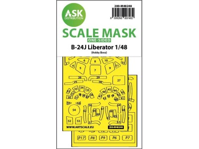B-24J Liberator one-sided express fit mask for Hobby Boss 