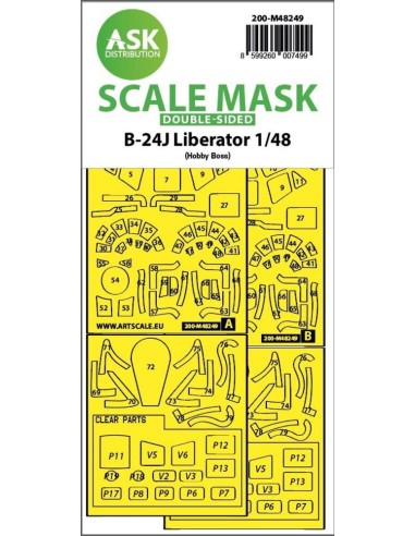 B-24J Liberator double-sided express fit mask for Hobby Boss 