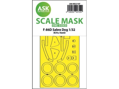 F-86D Sabre Dog one-sided express fit mask for Kitty Hawk 
