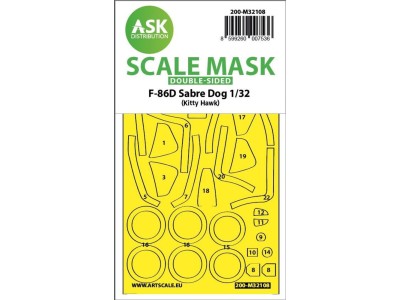F-86D Sabre Dog double-sided express fit mask for Kitty Hawk 