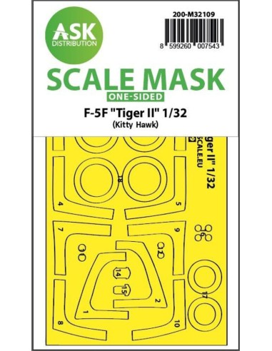 F-5F Tiger II one-sided express fit mask for Kitty Hawk 