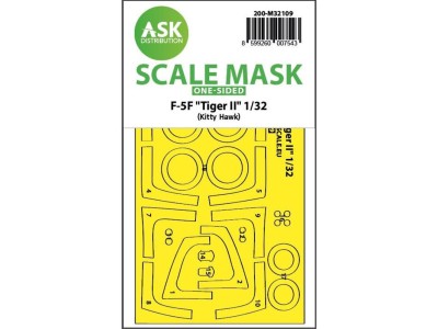 F-5F Tiger II one-sided express fit mask for Kitty Hawk 