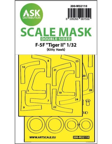 F-5F Tiger II double-sided express fit mask for Kitty Hawk 