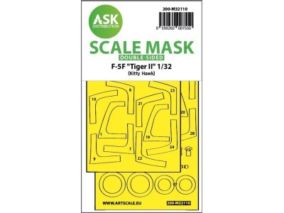 F-5F Tiger II double-sided express fit mask for Kitty Hawk 
