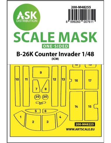 B-26K Counter Invader one-sided express fit mask for ICM 