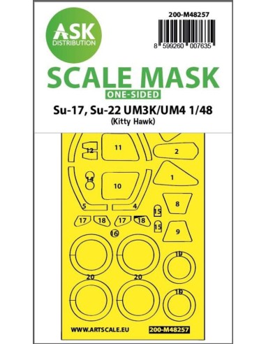 Su-17, Su-22 UM3K/UM4 one-sided express fit mask for Kitty Hawk 