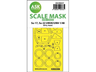Su-17, Su-22 UM3K/UM4 one-sided express fit mask for Kitty Hawk 