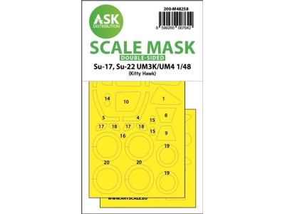 Su-17, Su-22 UM3K/UM4 double-sided express fit mask for Kitty Hawk 