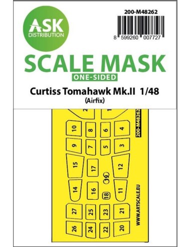 Curtiss Tomahawk Mk.II  one-sided express fit mask for Airfix 