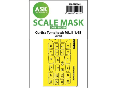 Curtiss Tomahawk Mk.II  one-sided express fit mask for Airfix 