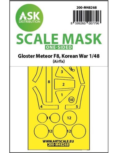 Gloster Meteor F.8, Korean war, one-sided express fit mask for Airfix 