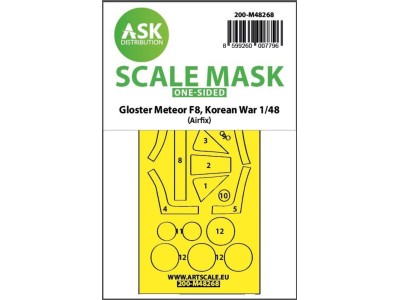 Gloster Meteor F.8, Korean war, one-sided express fit mask for Airfix 