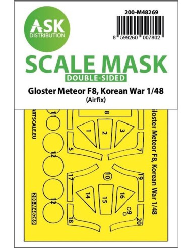 Gloster Meteor F.8, Korean war, double-sided express fit mask for Airfix 