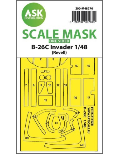 B-26C Invader one-sided express fit mask for Revell 
