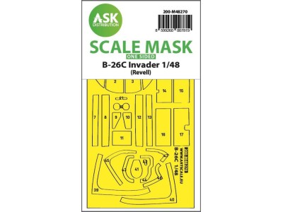 B-26C Invader one-sided express fit mask for Revell 