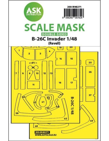 B-26C Invader double-sided express fit mask for Revell 