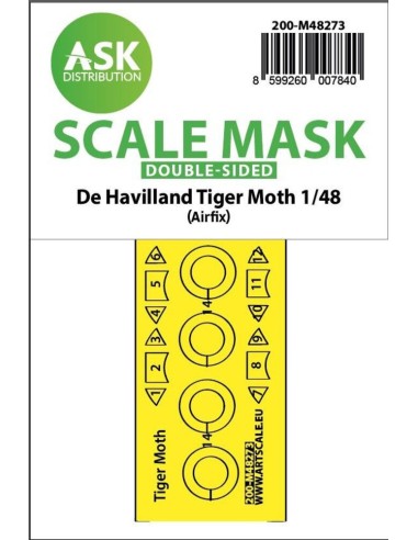 De Havilland Tiger Moth double-sided express fit mask for Airfix 