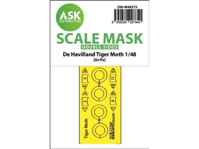 De Havilland Tiger Moth double-sided express fit mask for Airfix 