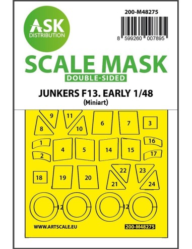 Junkers F-13 double-sided express fit mask for Miniart 