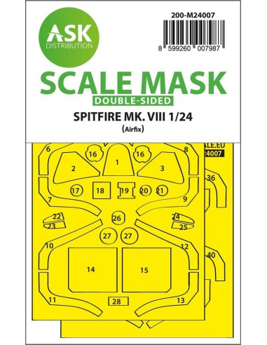 Spitfire Mk.VIII double-sided express fit masks for Airfix 