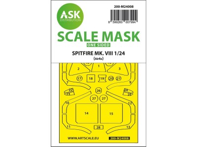 Spitfire Mk.VIII one-sided express fit masks for Airfix 