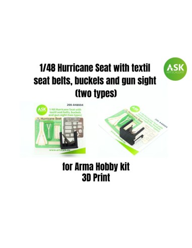 Hurricane Seat with textil seat belts, buckels and gun sight (two types) 