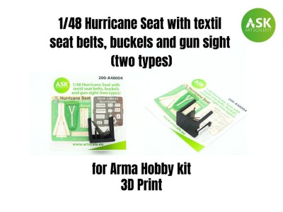 Hurricane Seat with textil seat belts, buckels and gun sight (two types) 