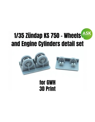 Zündap KS 750 - Wheels and Engine Cylinders detail set for Great Wall Hobby 