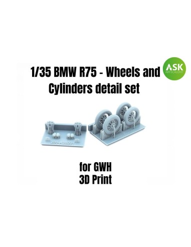 BMW R75 - Wheels and Cylinders detail set for Great Wall Hobby 