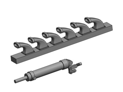 Me 109F/G Exhausts and hydraulic cylinder for undercarriage for Eduard 