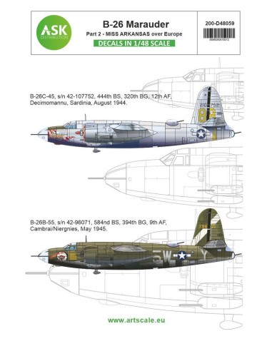 B-26B Marauder part 2 - Over Europe, Miss Arkansas - Mediterranean area and D-Day ISH-TAK-HA-BA 