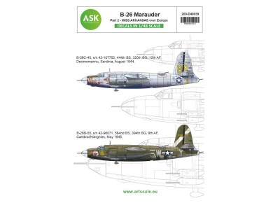 B-26B Marauder part 2 - Over Europe, Miss Arkansas - Mediterranean area and D-Day ISH-TAK-HA-BA 