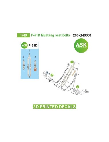P-51D Mustang seat belts - 3D printed decals by ASK 