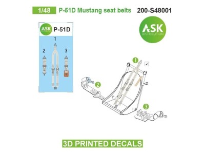 P-51D Mustang seat belts - 3D printed decals by ASK 