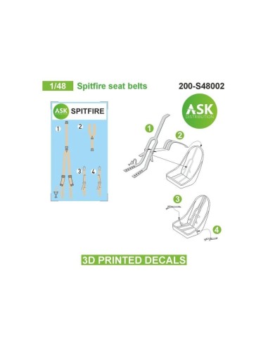 Spitfire seat belts - 3D printed decals by ASK 