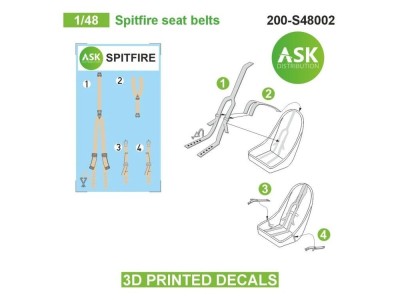 Spitfire seat belts - 3D printed decals by ASK 