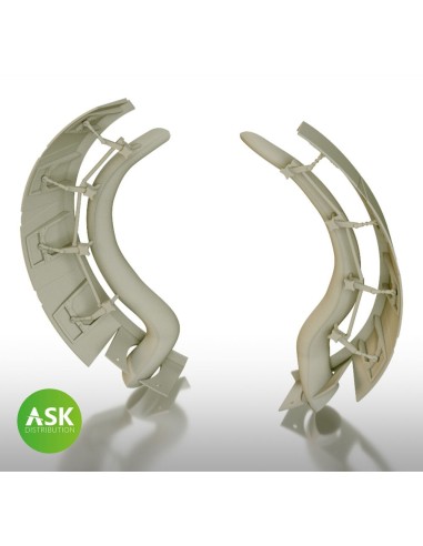 A6M2 Zero open engine cooling flaps with exhausts detail set - ASK 3D print for Eduard 
