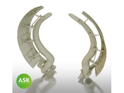 A6M2 Zero open engine cooling flaps with exhausts detail set - ASK 3D print for Eduard 