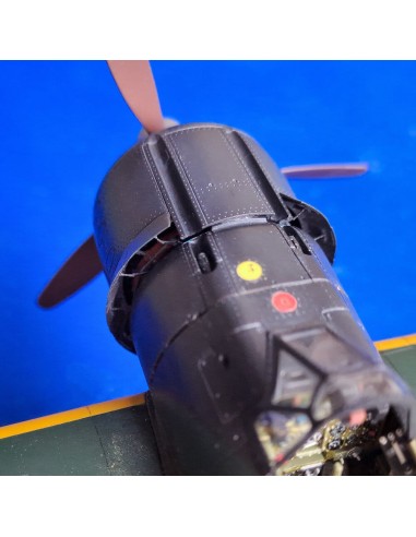 A6M2 Zero open engine cooling flaps with exhausts detail set - ASK 3D print for Eduard 