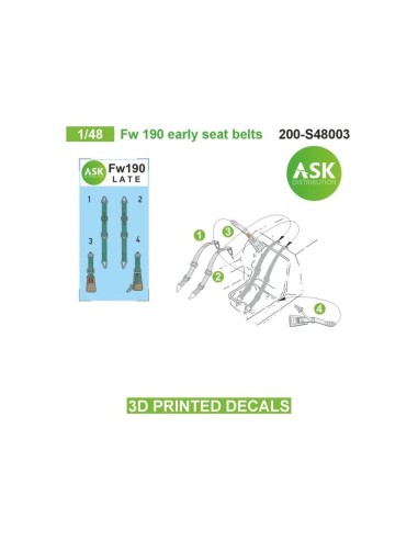 Fw 190 early seat belts - 3D printed decals by ASK 