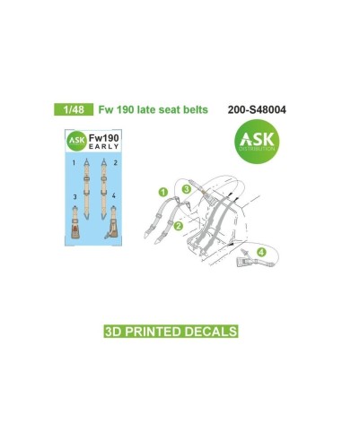 Fw 190 late seat belts - 3D printed decals by ASK 